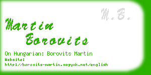 martin borovits business card